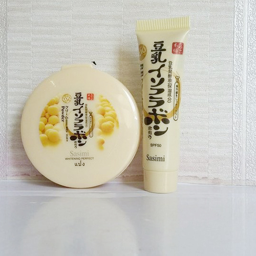Bộ kem nền và phấn phấn phủ sasimi
