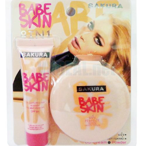 Bộ đôi kem nền, phấn phủ Babe Skin Sakura