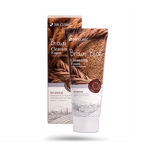 3W Clinic Brown Foam Cleansing Sữa Rửa Mặt Chiết Xuất Từ Gạo 100ml
