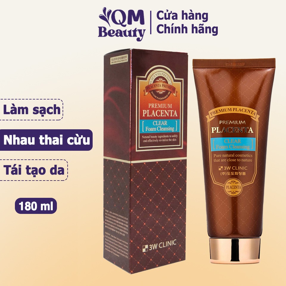 3W Clinic Premium Placenta Sữa Rửa Mặt Nhau Thai Cừu