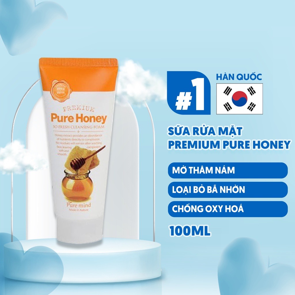 Sữa Rữa Mặt Mật Ong Pure Mind Hàn Quốc