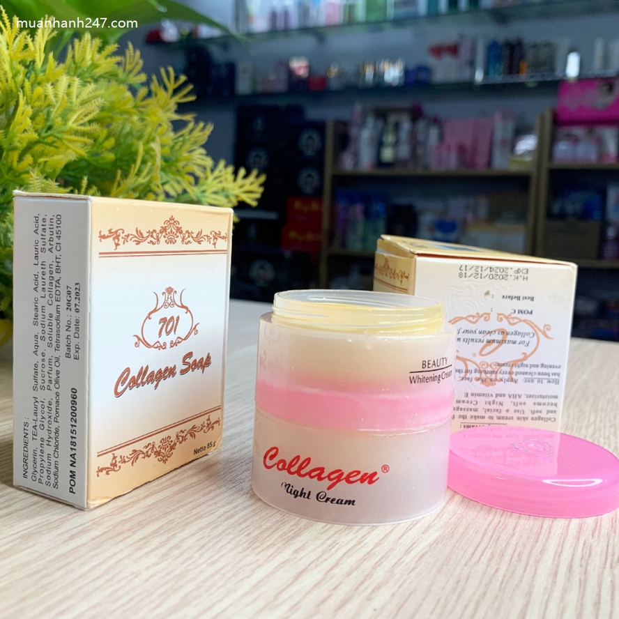 Bộ Trị Nám Tàn Nhang Collagen Plus Vit E Indonesia Dưỡng Da Mặt-1