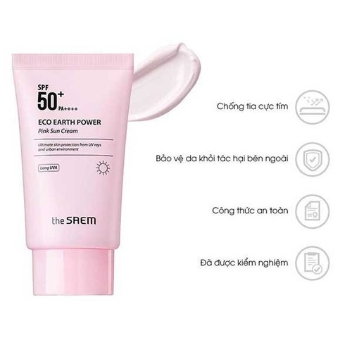 Kem Chống Nắng The SAEM Eco Earth Power Pink Sun Cream SPF50 Plus PA