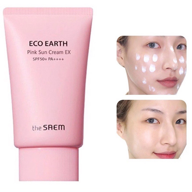 Kem Chống Nắng The SAEM Eco Earth Power Pink Sun Cream SPF50 Plus PA