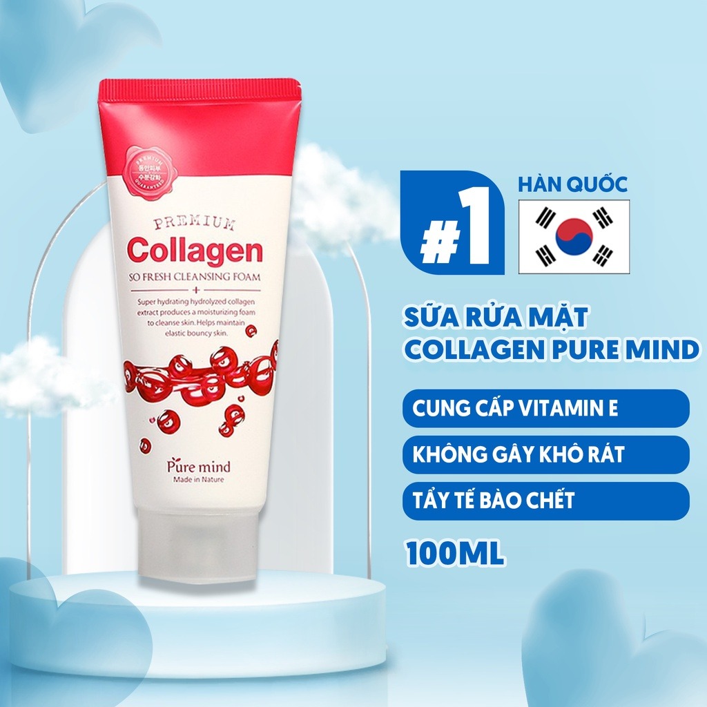 Sữa Rửa Mặt Pure Mind Collagen Premium Cleansing Foam